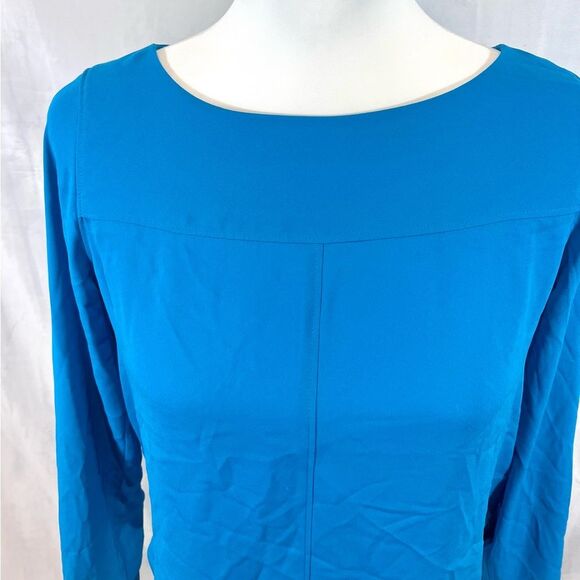 Ann Taylor Loft long sleeve Caribbean blue blouse top size XXSP - Picture 2 of 6